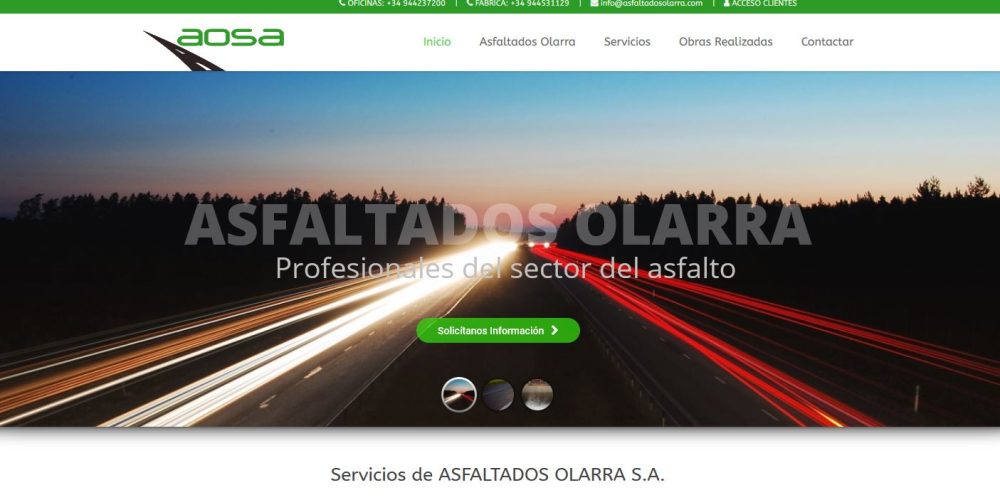 Nueva Web de Asfaltados Olarra